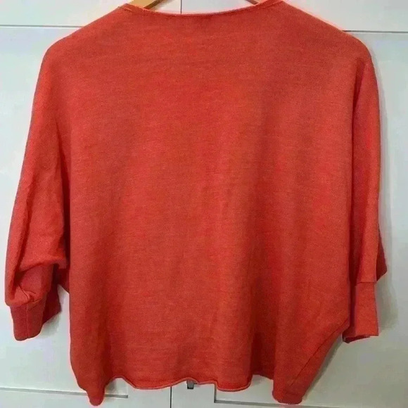 Splendid Crop 3/4 Sleeve Sz: Small Orange Lightweight jersey - Picture 8 of 10
